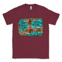 Burgundy western turquoise stone aztec tiger pattern background Classic Tee - Artiststas