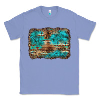 Colony Blue western turquoise stone aztec tiger pattern background Classic Tee - Artiststas