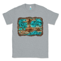 Heather Grey western turquoise stone aztec tiger pattern background Classic Tee - Artiststas
