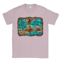 Lilac western turquoise stone aztec tiger pattern background Classic Tee - Artiststas
