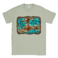 Matcha western turquoise stone aztec tiger pattern background Classic Tee - Artiststas