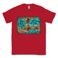 Red western turquoise stone aztec tiger pattern background Classic Tee - Artiststas
