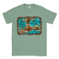 Sage western turquoise stone aztec tiger pattern background Classic Tee - Artiststas