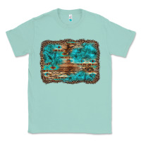 Seafoam western turquoise stone aztec tiger pattern background Classic Tee - Artiststas