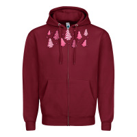 Burgundy pink christmas cakes Zipper Hoodie - Jasminsmagicworld