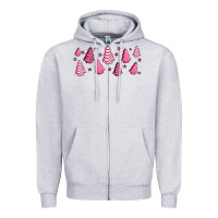 Heather Grey pink christmas cakes Zipper Hoodie - Jasminsmagicworld