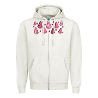 Oatmeal Heather pink christmas cakes Zipper Hoodie - Jasminsmagicworld