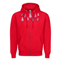 Red pink christmas cakes Zipper Hoodie - Jasminsmagicworld