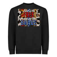 Black land of the free  th of july brushstroke Heavyweight Sweatshirt - Jasminsmagicworld