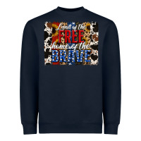 Navy land of the free  th of july brushstroke Heavyweight Sweatshirt - Jasminsmagicworld