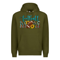 Army Green western leopard camouflage sunflowers  glitter mom football Premium Hoodie - Artiststas