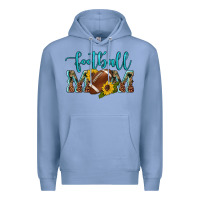 Colony Blue western leopard camouflage sunflowers  glitter mom football Premium Hoodie - Artiststas
