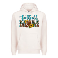 Pale Pink western leopard camouflage sunflowers  glitter mom football Premium Hoodie - Artiststas