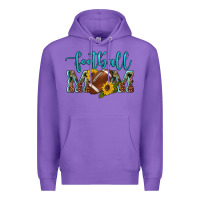 Purple western leopard camouflage sunflowers  glitter mom football Premium Hoodie - Artiststas