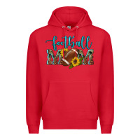 Red western leopard camouflage sunflowers  glitter mom football Premium Hoodie - Artiststas