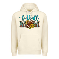 Sandshell western leopard camouflage sunflowers  glitter mom football Premium Hoodie - Artiststas