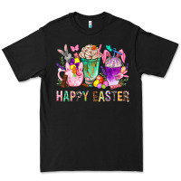 Black Happy Easter Coffee Cups With Bunny Premium Tee - BundleAndBundleShop