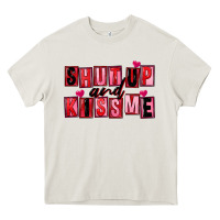Cream Shut up and kiss me Heavy Core Tee - FaDigitalArtStudio