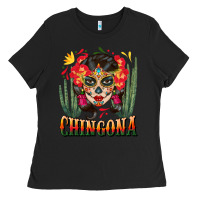 Black chingona sugar skull Ladies Tee - BundleAndBundleShop