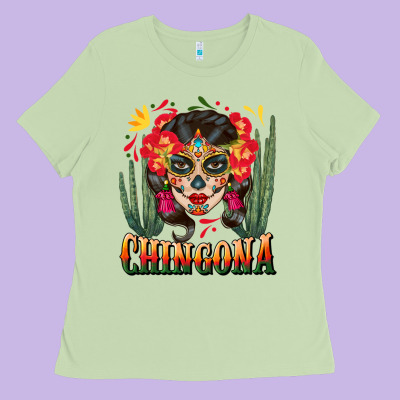 Chingona Sugar Skull Ladies Tee Designed By Bundleandbundleshop