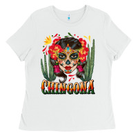 White chingona sugar skull Ladies Tee - BundleAndBundleShop