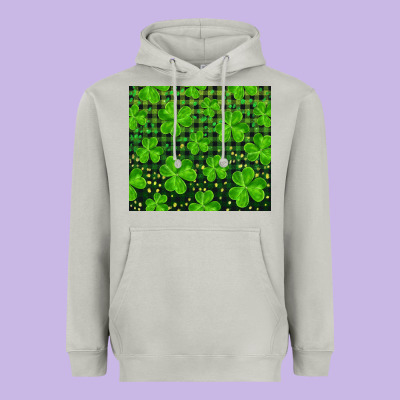 Shamrock And Plaid Heavyweight Hoodie Designed By Ranaportraitstore