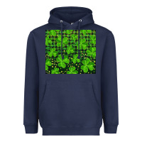 Navy shamrock and plaid Heavyweight Hoodie - RanaPortraitStore