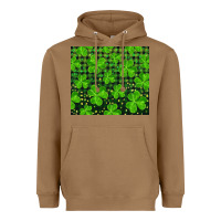 Toasted Coconut shamrock and plaid Heavyweight Hoodie - RanaPortraitStore