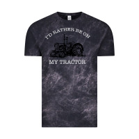 Cloud Black I'D Rather Be On My Tractor Vintage Tee - Bettercallsaul