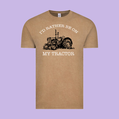 I'd Rather Be On My Tractor Vintage Tee Designed By Bettercallsaul