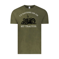 Vintage Olive I'D Rather Be On My Tractor Vintage Tee - Bettercallsaul