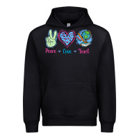 Black Peace Love Teach Urban Hoodie - Jasminsmagicworld