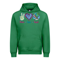 Emerald Peace Love Teach Urban Hoodie - Jasminsmagicworld