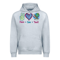 Heather Grey Peace Love Teach Urban Hoodie - Jasminsmagicworld