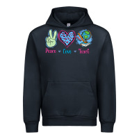 Navy Peace Love Teach Urban Hoodie - Jasminsmagicworld