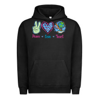 Pigment Black Peace Love Teach Urban Hoodie - Jasminsmagicworld
