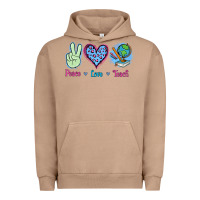 Pigment Burro Peace Love Teach Urban Hoodie - Jasminsmagicworld