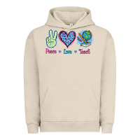 Pigment French Oak Peace Love Teach Urban Hoodie - Jasminsmagicworld