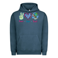 Pigment Midnight Navy Peace Love Teach Urban Hoodie - Jasminsmagicworld