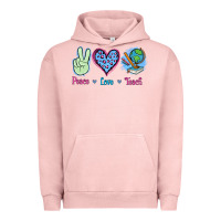 Pigment Salmon Peace Love Teach Urban Hoodie - Jasminsmagicworld