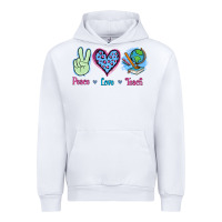White Peace Love Teach Urban Hoodie - Jasminsmagicworld