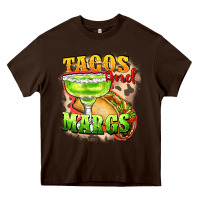 Chocolate Brown Tacos and margs Heavy Core Tee - FaDigitalArtStudio