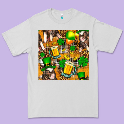 St. Patrick's Day Pig With Beer And Shamrock Premium Tee Designed By Fadigitalartstudio
