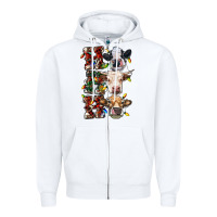 White Ho Ho Ho Cows Zipper Hoodie - RanaPortraitStore
