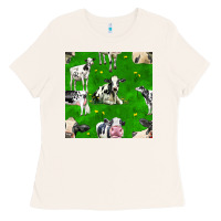 Bone holstein cows seamless pattern Ladies Tee - BundleAndBundleShop