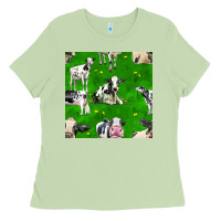 Holstein Cows Seamless Pattern Ladies Tee | Teevron