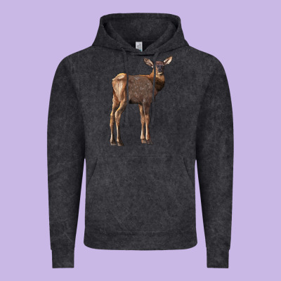Elk Fawn Deer Vintage Hoodie Designed By Lillyallendesigns