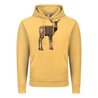 Vintage Mustard elk fawn deer Vintage Hoodie - LillyAllenDesigns