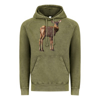 Vintage Olive elk fawn deer Vintage Hoodie - LillyAllenDesigns