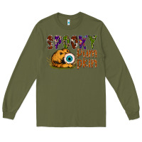 Army Green spooky pumpkin Long Sleeve Tee - SublimationCraftShop